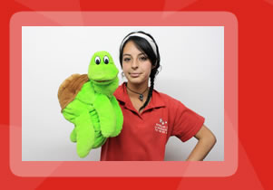 Titeres gigantes y teatrinos inflables para fiestas infantiles.